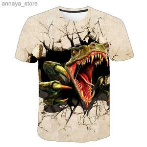 T-shirts Dinosaur Boy T-shirt Childrens T-shirt Childrens Cartoon Spring Childrens Dinosaur T-shirt Kort ärm Jurassic Park Dinosaur T-shirtl2405