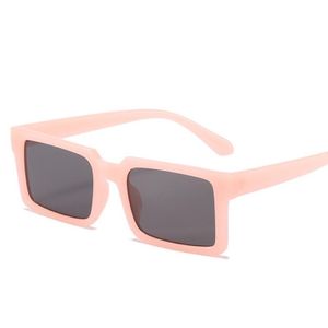 Solglasögon fyrkantig enkel vild geléfärg kvinnlig trend mode personlighet uv400 metall gångjärn glasögon womensunglasses 330w