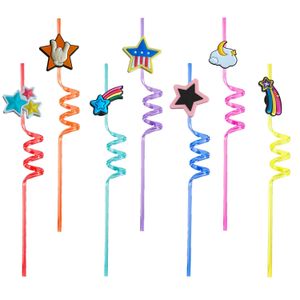 Disposable Plastic Sts Star Themed Crazy Cartoon Reusable Drinking For New Year Party St Girls Decorations Kids Birthday Supplies Favo Ot6Yu