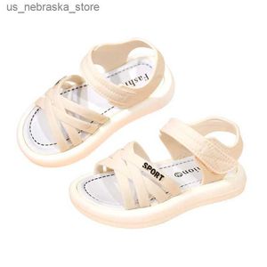 Slipper Sandals Sandalias Kids Shoe Summer Children Fashion Solid PVC Casual for Girls Boy Non Slip Soft Bottom Sports Q240409