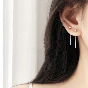Pieno lampadario coreano taggino taglio di orecchini geometrici Blocca lunghi orecchini a goccia per donne per le orecchie del minimalismo KPOP Gift