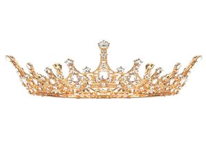 Opaski na głowę złote korony dla kobiet urodzin i tiary z szlachetkami Dziewczęta Hair Akcesoria ślubne PROM PROM PROM CHAKRABEA3575549
