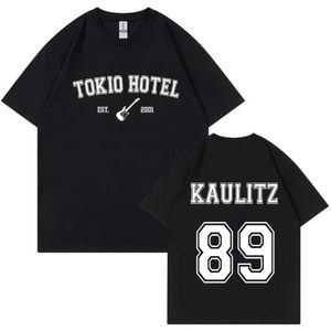 Męskie koszulki 2023 Rock Band Tokio Hotel Kaulitz T-shirt męska moda Pure Cotton Comfort Short Shirt Hip Hop Punk Strtwear Tops T240506