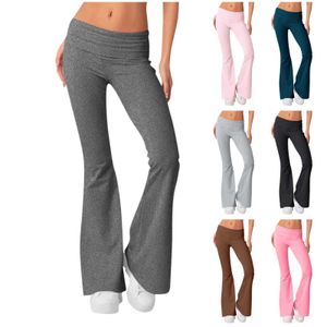 Kadın Pantolon Capris Bayanlar Düşük Belli Katı Parlamış Ultra İnatçı Tam Uzunluk Sonbahar Kış Bacak Sokak Giyim Pantolonları Kadınlar Q240508