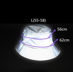 Fashionunisex yansıtıcı şapka parıltısı koyu hip hop açık yaz plajı balık tutma güneş kovası şapka bob chapeau kapaklar wfgd809 y190706083178