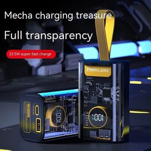 Tragbare 10000 mAh kleine Größe 22,5 W schnelle Ladung Transparent Shell Power Bank externe Ersatzbatterie Powerbank für iPhone Samsung mit Box