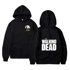 Herrtröjor tröjor 2023 The Walking Dead Hoodies män kvinnor mode casual harajuku huvtröjor tröjor unisex hip hopp överdimensionerade tröja toppar t240507