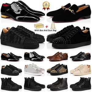 Mit Box Günstige hochwertige Luxusdesignerschuhe rote Unterteile Herren Schuhe Hochzeit Marry-Party-Kleidungsschuhe in Italien Sleaser Teller-Firmen-Trainer Turnschuhe