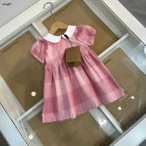 Marke Baby Rock weiße Puppenkragen Prinzessin Kleid Größe 80-120 cm Kinder Designer Kleidung Gradient Karted Design Girls Partydress 24APRIL