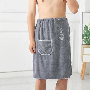 Towel Soft Absorbent Men Bath Quick Dry Men's Wrap With Secure Buckle Pocket For Gym Spa Sauna Shower