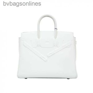 100％手作りのオリジナル1：1 HREMMSバッグデザイナーハイバージョン女性ブランドバッグ新しいハンドバッグBirkkis25マッシュルーム白い彫刻銀ボタンカウハイドバッグ