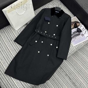 Women's Trench Coats Designer Early Spring Commuting Wind Lamp Core Plush Fashion Versatile Flip Collar Double breasted Windbreaker Coat QA8R