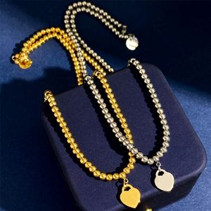 Love Heart Beads Necklace Bracciale Set di gioielli per il regalo di compleanno per donne Desigeri di gioielli da donna Gioielli per matrimoni 252U 252U