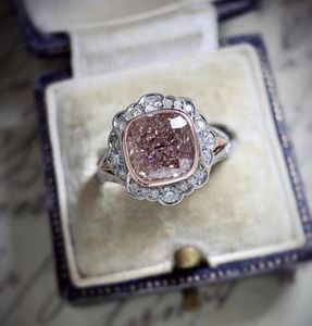 Alyans Stili Gül Goldplated Moissanite Düğün Anagement Çift Yüzük 6477664