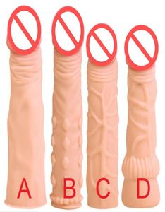 Super Soft Silicone Penis Sleeve Extender Bondage Cock utvidgningsförstärkare Manlig återanvändbar fördröjning Gonobolia Ring Vuxna män Sex Toy 96517144