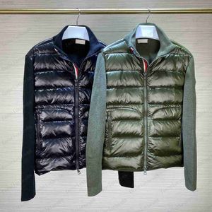 Masculino designer de parkas luxuoso mulheres de parkas masculino bordado stand stand colar de malha suéter de sweater de jaqueta leve casualidkn