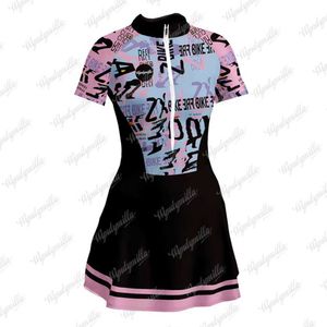 Aktive Kleider Wyndymilla Radsportrikotrock Weibliche Triathlon Skinuit Rock Ciclismo Fahrrad Jumpsuit Fitness MTB Run Sexy Mini Little Kleid Y240508