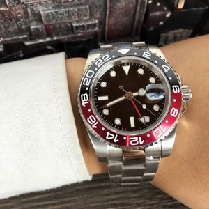 Business Mens Mechanical Watches 40mm Coke Ring Watch Ceramic Case Steel Strap Life Waterproof Fashion Design Arvurs för män 253L