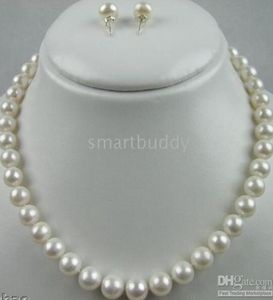 GENUINE NATURAL 18inches 8MM WHITE PEARL NECKLACE EARRING011544848