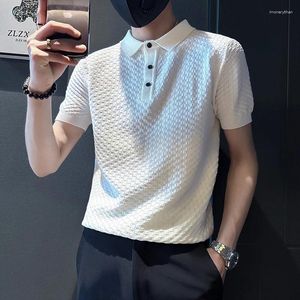 Men's Polos Vintage Polo Shirts Summer Short Sleeve Apel Tee Tops Casual Slim Fit Business Social Streetwear Men Clothing T16