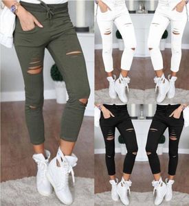 Women039SパンツCapris 2022 Ripped Jeans for Women Ounsersストレッチペンシルレギンス1125378