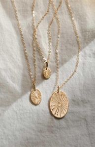 Sunbeam Necklace Sunshine Jewelry Handmade 14K Gold Filled Coins Choker Pendants Collier Kolye Boho for women 2201191538919