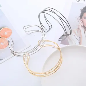 Catene 2024 Bracciale per girocollo in argento color oro punk per donne