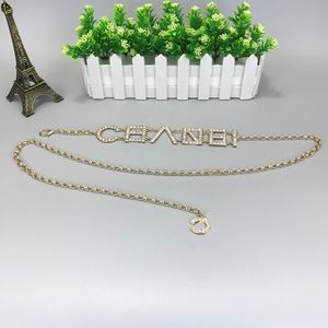 Womens Chain Belt Pearl Diamonds Waistband Designer Golden Sliver Metal Belts Letters Luxury Waist Girdle Weote 331c