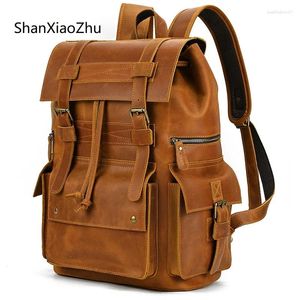 Backpack 2024 Arrivals Leather For Men Luxury Male Genuine Laptop Travel Large 17 Inch Daypack Shoold Bag