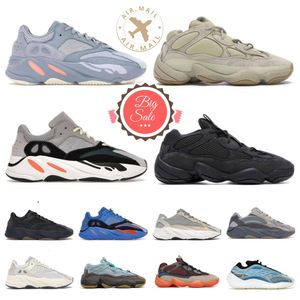 2024 Tasarımcı Sıradan Ayakkabılar Erkek Kadınlar 700 V3 Sneakers Azael Alvah Solma Tuz Ataleti Katı Gri Hi-Hes Kırmızı Mavi Vanta Mauve Mens 500 Fayda Siyah Eğitimler Açık Hava Sporları