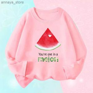 T-shirty Girls Graphic Watermelon ananas nadrukowane owoce T-shirt Dziecięce Dziecięce długie rękawy