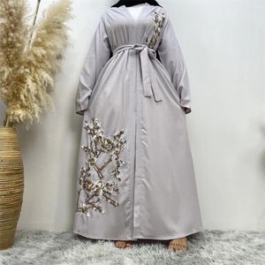 Roupas étnicas Bordado de bordado muçulmano Abaya Robe turco árabe Kaften Arabian Islâmico para Mulheres Dubai 2024 Últimas