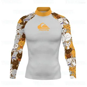 Kadın Mayo Erkekler Döküntü Koruma Yüzme Tişört Mayo Beach UV Koruma Dalış Dinleme Rashguard Uzun Kollu Sörf Takımları