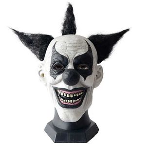 Mascheri per feste Dark Knight Corner Clown Mask Decoration Halloween Horror Devil Role giocando a Ghost House Black Hair Black Latex Fun Q240508