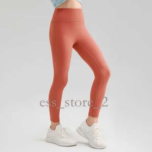 Lululemo Leggings höchste Qualität 24Ss Girls Yoga Leggings Kinder dünne Strumpfhosen Jogginghose Weiche Elastizität Sport enge Hose Kinder tanzen dünne Hosen 142