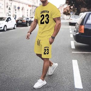 T-shirt da basket hip-hop da basket hip-hop da mash da mash da uomo per maschi da uomo Sumpi di abbigliamento sportivo giallo giallo Short abbigliamento sportivo + top a 2 pezzi set T240507