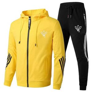 MEN MAWN TRACHSUITS 2024 Spring and Autumn Mens Tracksuit عالية الجودة جودة سترة 2 قطعة مجموعة Y240508