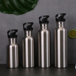 5007501000ml Stainless Steel Sport Water Bottles With Drinking Straw Cold Bottle Drinkware for Cycling Hiking Fitness 240422