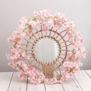 Fiori decorativi ghirlande Tenvity 180 cm Sakura Fiori artificiali Vine Wedding Garden Arch Home Decorazione per feste natalizie Bridali di seta finta fiore di ciliegia