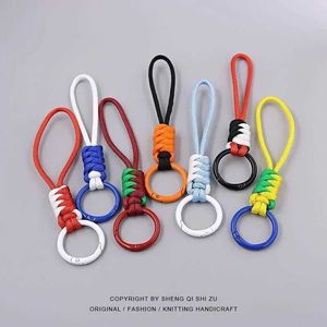 Клавичные ланирды Creative Braided Lanyard Caychain для телефона Женщины против потерянного узла CAR CAR Key Chains Diy Accessories Fashion Keyring J240509