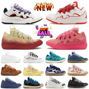 Modedesigner Kvinnor Mens Curb Designer Shoes OG Original Platform Leather Hightops präglade klädtränare Lyxiga kalvskinn gummi nappa mocka platt sneakers