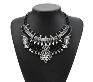 Svart silver guld kristall uttalande halsband vintage indiska smycken choker halsband haklapp krage turkisk för kvinnor accessary 1 pc6860582