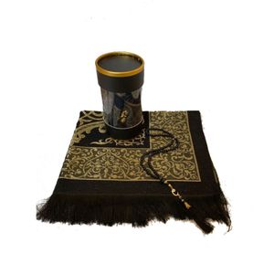 Carpetes, conjunto de presentes de tapete de oração muçulmana itens islâmicos Sejjadah Janamaz Eid Gift Ramadan Pearl Tasbeh Conjunto 2274