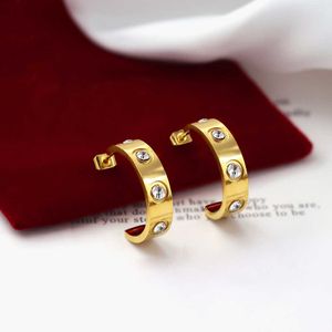 Trendy and fashionable design earrings 5Diamond Diamond Screw Earrings Trend Plated 18K with cart original earring