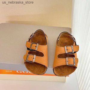 Toffel föräldraskap bästa barn strand sandaler pojke flicka sommar utomhus softsole anti slip barn sko småbarn casual öppen tå platt sandal2404 Q240409