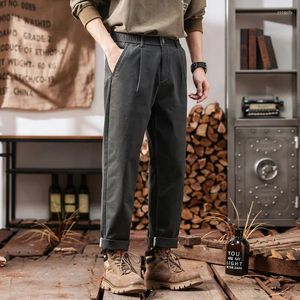 Men's Pants HIQOR Spring Casual 2024 In Cotton Classic Business Stretch Straight Trousers Male Cargo Y2k Brand Clothes