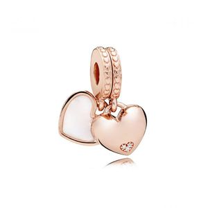 Argento 100% 925 sterling sier 11 782072en23 rosa madre e figlia cuori appesi donne originali femminile gioiello regalo regalo drop dh5ha