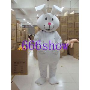 Mascot kostymer gratis frakt Big White Bunny Rabbit Cartoon Mascot Costume