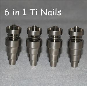 Universal Domless Titanium Nail 6 em 1 10mm 14mm 18mm Male Função dupla feminina Gr2 Ti Nails Ash Dab Rigs6244983