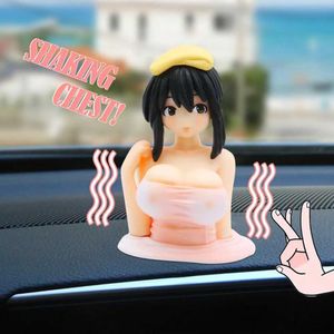 Interior Decorations 1pc Sexy Anime Shaking Boobs Console Dashboard Interior Accessory Girls Boys Adult Figure Collection Model Doll Toys T240509